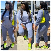 Grayish hoodie 2pc set 