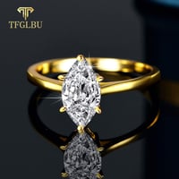 Image 1 of TFGLBU Glassic D Vvs1 Marquise Cut Moissanite Ring for Woman Shine Diamond Wedding Proposal Band S92