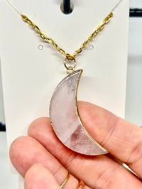 Image 1 of Rose Quartz Moon Necklace