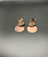 Image 2 of Textured Round Drop Earrings