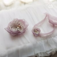 Image 6 of Photography set of flowers with headband - dusty purple