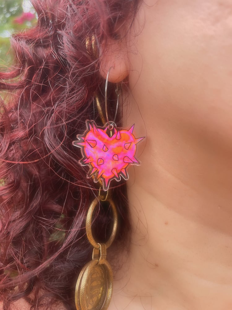 Image of Strong to be Soft Heart earrings