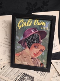 Image 1 of 1945 War time The Girls Own - faceless with real preserved spider web - APRIL