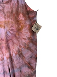 Image 3 of S/M Cotton Blend Knit Pocket Jumpsuit in Muted Warm Spiral Ice Dye