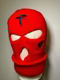Image 2 of Warm unisex 3Holes Ski Snowboarding Hat Red