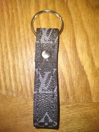 Image 2 of Repurposed upcycled authentic black Louis Vuitton keychain 