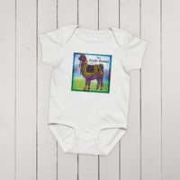 Image 5 of Baby jersey bodysuit with Llama