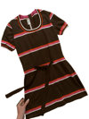 70s surfer girl knit stripe tee dress