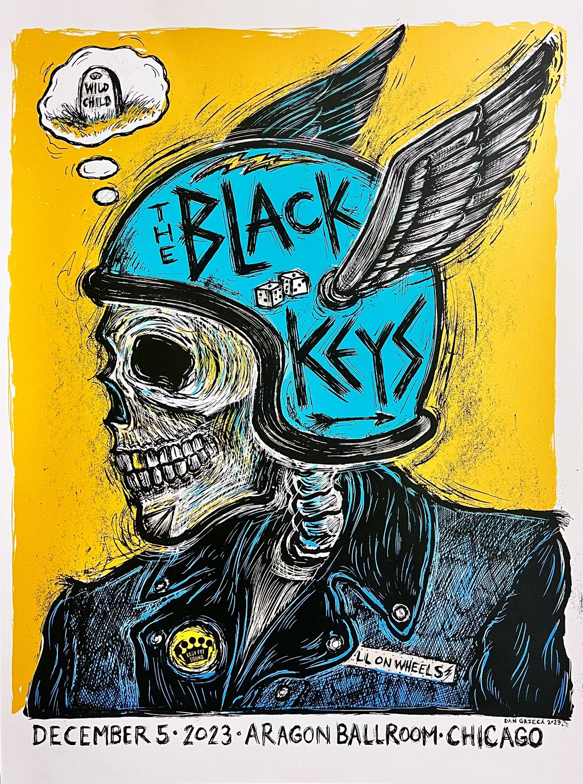 The Black Keys Dec 2023 Aragon Ballroom  Ground Up Press: Artwork by Dan  Grzeca