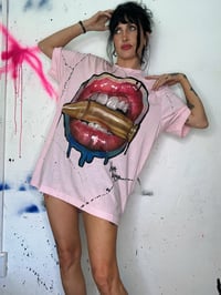 Image 3 of “BITE THE BULLET” CUSTOM PAINTED T-SHIRT XL