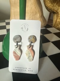 Image 1 of MARBLED SMALL VASE STUDS | POLYMER CLAY EARRINGS