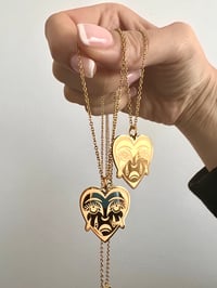 Image 2 of LASER ENGRAVED CRYING FACE NECKLACE 