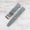 18mm Vintage Style Crocodile Strap - Denim Light