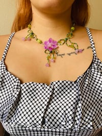 Image 4 of 💜🍃🌿Garden Bow Orchid Choker🌿🍃💜