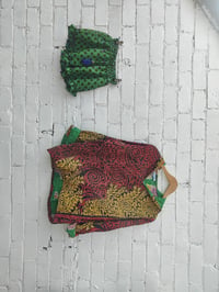 Image 4 of FESTIE hoodie with pocket red and yellow bright green inside 
