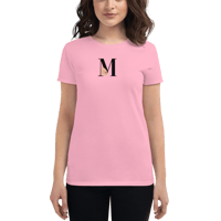Image 1 of MamaFe Black Font With MS on Back Women's short sleeve t-shirt