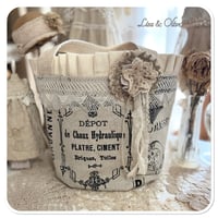 Image 1 of Vintage style French Script bucket tote bag