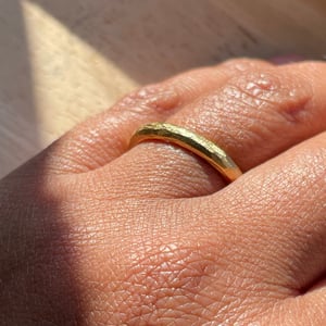 Image of 18ct Gold Narrow Textured Wedding Band