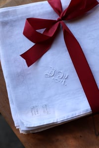 Image 4 of 3 französische Servietten, Monogram J R 
