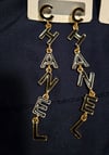 Long Dangle Earrings (Gold & Black)