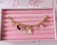 Image 2 of Gold Plated Coquette Halloween Fall Charm Bracelet 