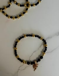 Image 6 of Black & Gold Fairy Dust Tumbler Bracelet Stack