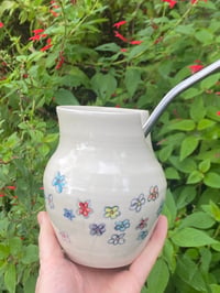 Image 2 of Flower decorated straw cup