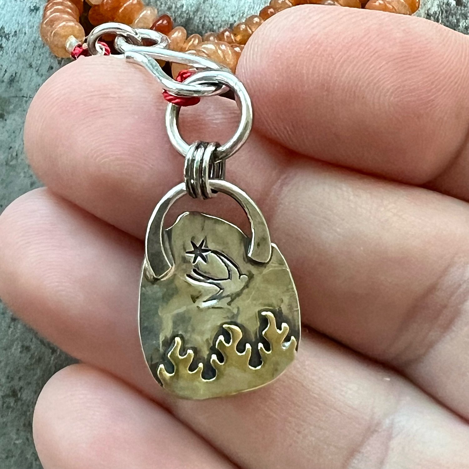 Image of Calcifer Necklace #3