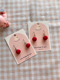 Image 3 of Tiny Tomato Dangle Earrings