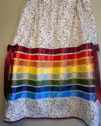 Image 1 of ribbon skirt- red to blues