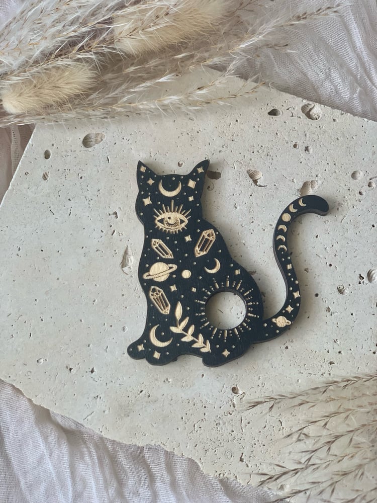 Image of Wooden Sphere Stands Black