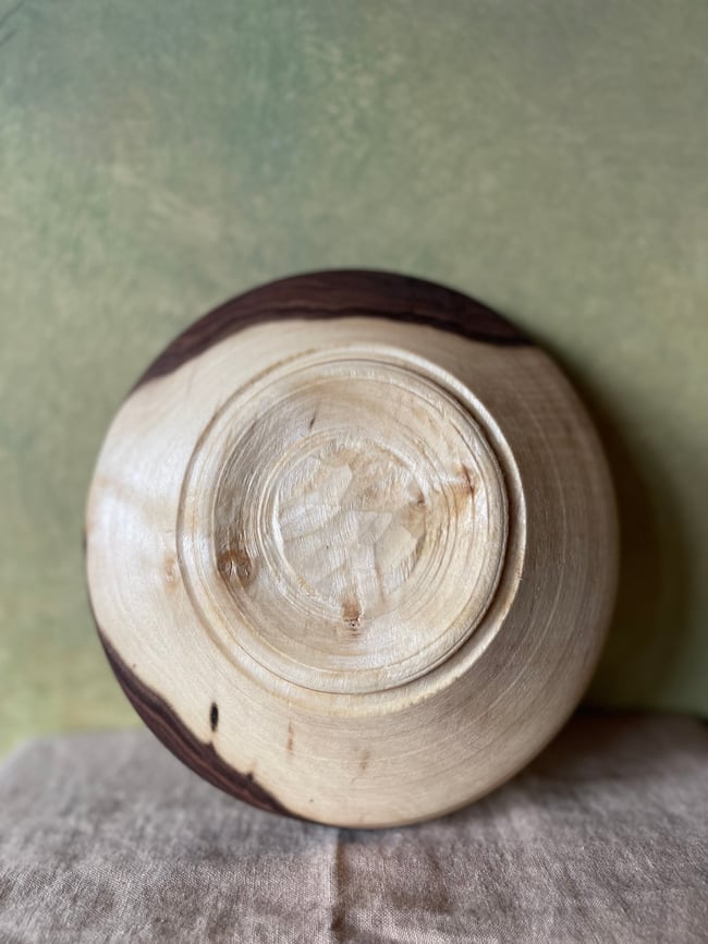 Pole Lathe Turned Black Walnut Dish