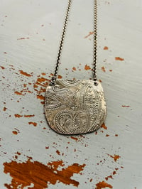 Image 1 of paisley Bukowksi quote necklace . sterling silver