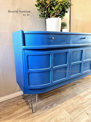 Image of Gorgeous Nathan Curved Sideboard in a vibrant blue