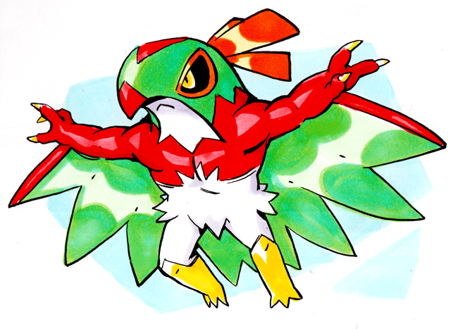 5”x7” Hawlucha illustration