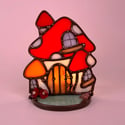 Orange Mushroom House Candle Holder 