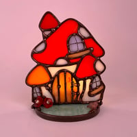 Image 2 of Orange Mushroom House Candle Holder 