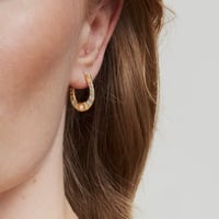 Image 4 of Fable Forget-me-not Horseshoe Hoop Earrings