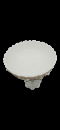 Image 4 of Fenton Milk Glass Cabbage Rose Pedestal Compote