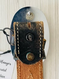Image 2 of Vintage California silver buckle brown leather  belt 