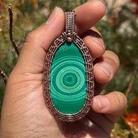 Image 4 of Woven Border Malachite Pendant 💚