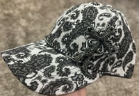 Image 1 of Black Paisley Baseball Hat Crystal Cross