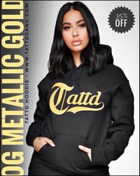 Image 1 of 35% off!!! TATTD OG METALLIC GOLDHoodie!!! BLACK&GOLD!! 🖤👑