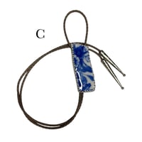 Image 4 of Blue Floral Porcelain Bolo Tie