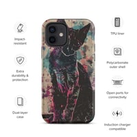 Image 11 of Colorful Watercolor Paint Splatters Black Cat Tough Case for iPhone®