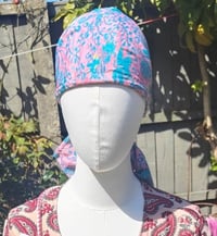 Image 4 of Boho head wrap with Wire - sari fabric baby pink