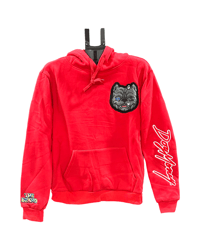 Image 1 of DOGMONEY PATCH HOODIE SLEEVE “RED”