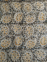 Image 2 of Coupon 50 cm kalamkari kaki pointe de jaune