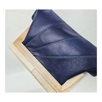 Image 4 of Navy Leather & Timber Clutch