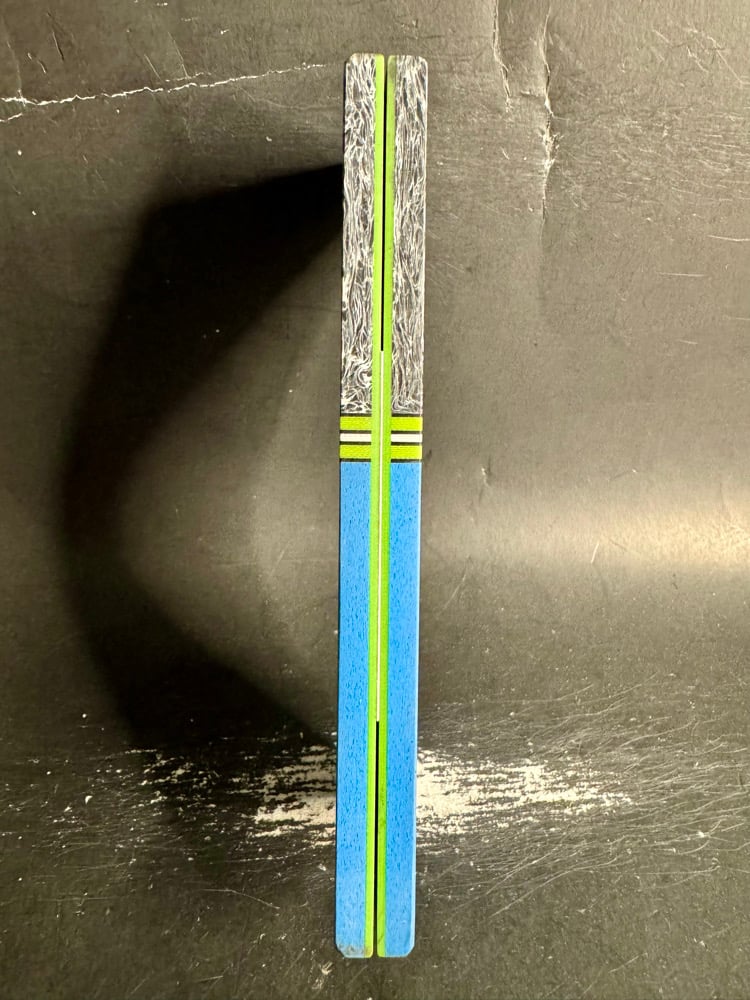 Image of Fat Carbon & Blue Glass Segmented Knife Scales